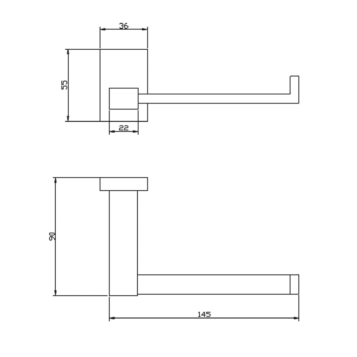 STRETTO - Porta Papel Taff Cromo
