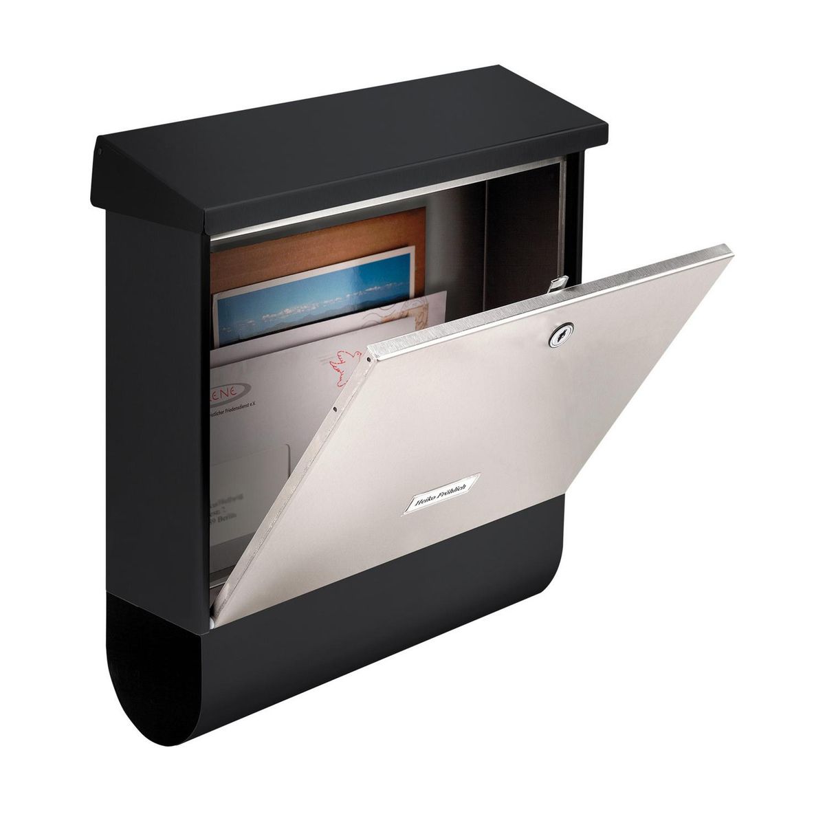 BURG WACHTER - Buzón puerta acero inox. Con barniz protector