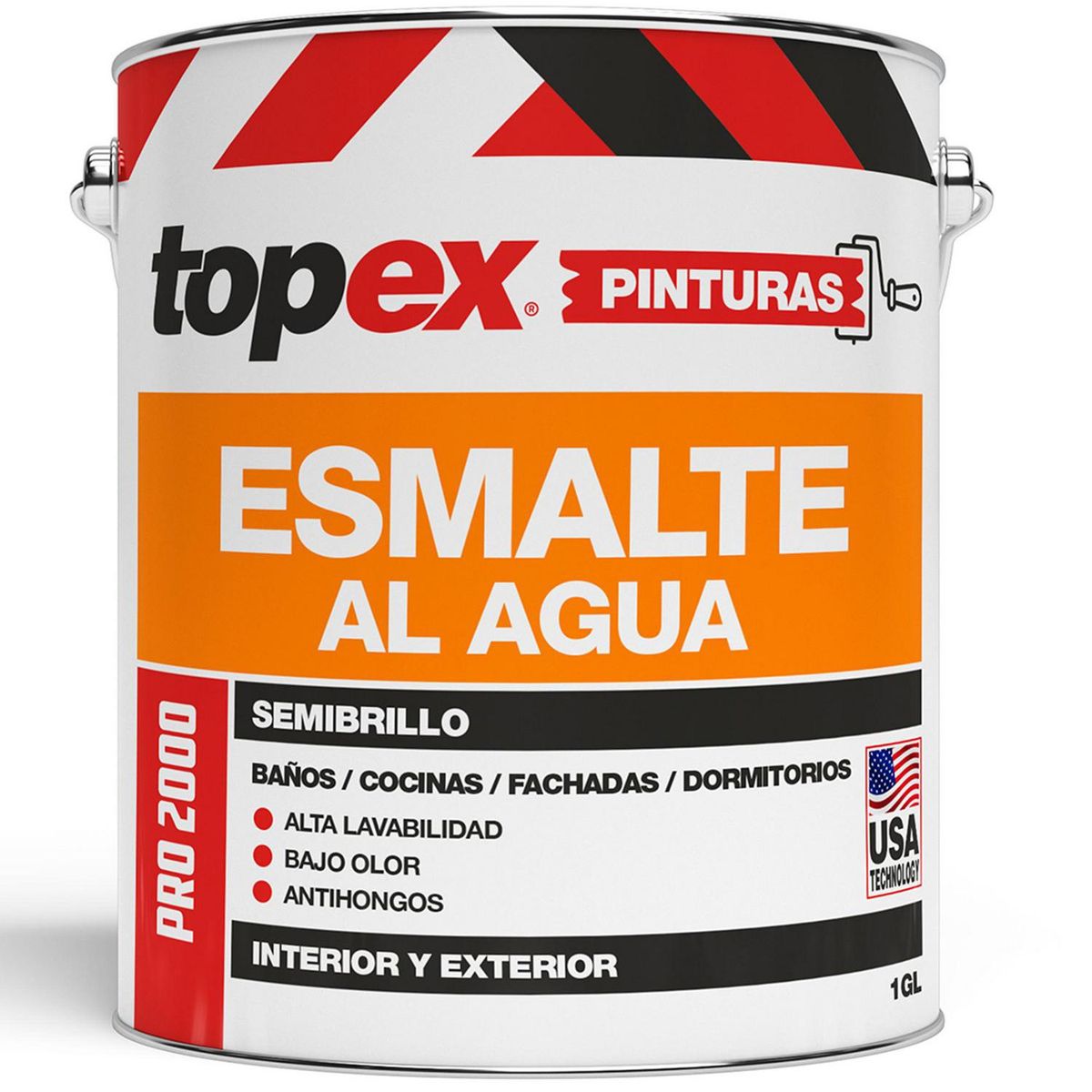TOPEX - Esmalte al Agua 1 galón(es) Semibrillante Negro Negro
