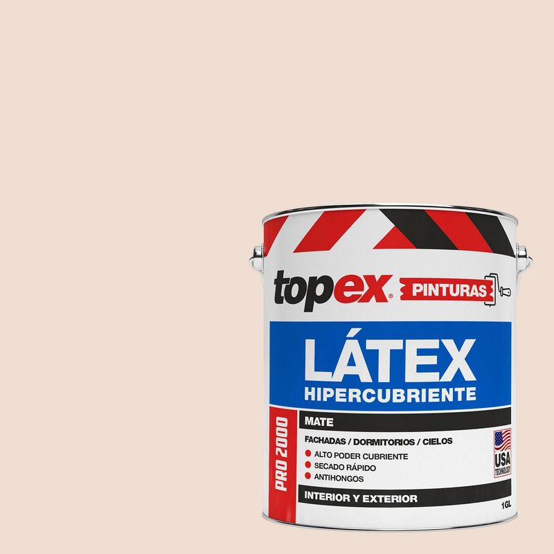TOPEX - Pintura Látex Extracubriente Antihongos Mate 1 galón(es) Blanco Crema