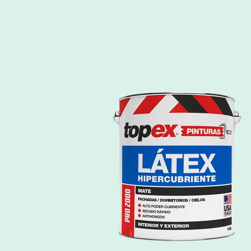 TOPEX - Pintura Látex Extracubriente Antihongos Mate 1 galón(es) Verde