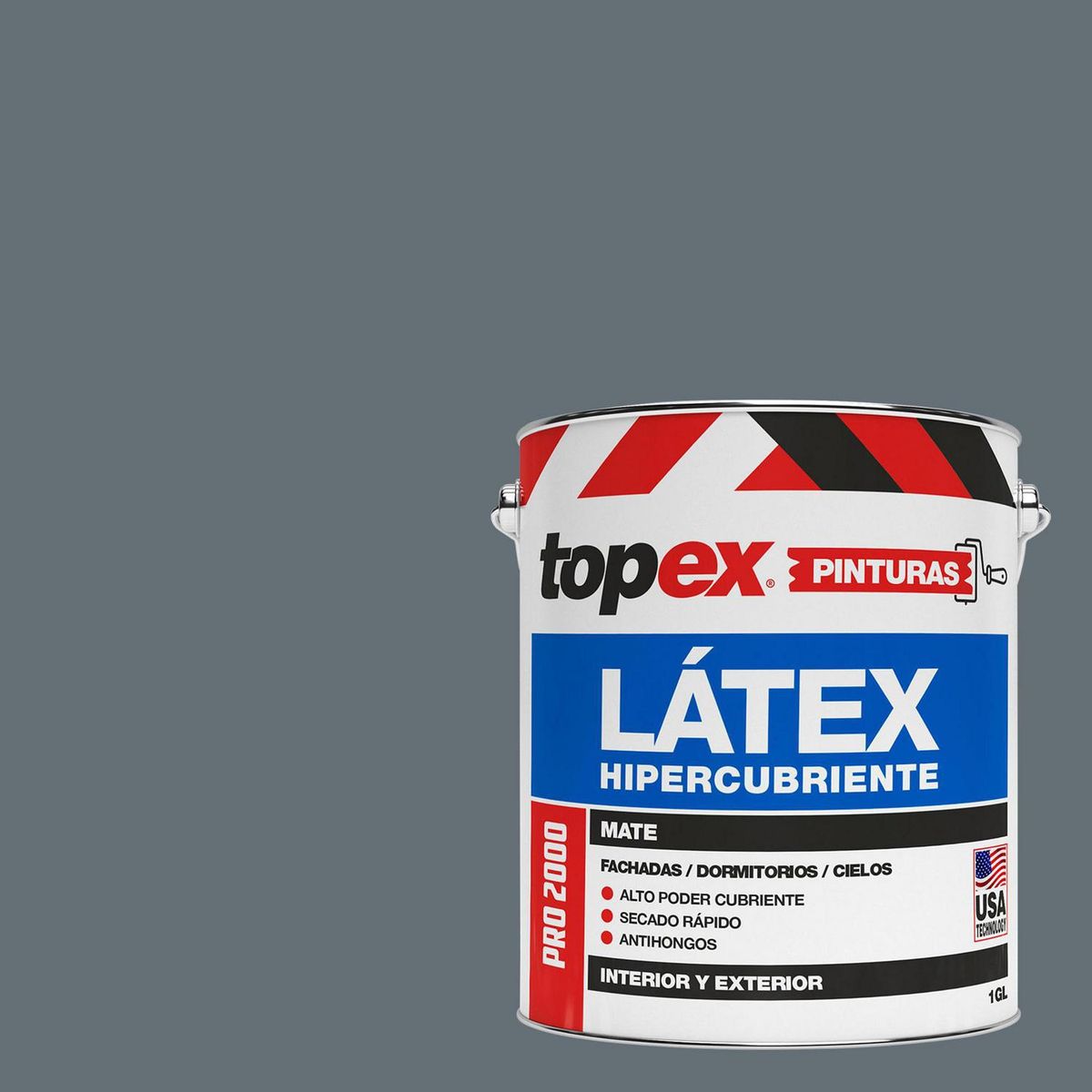 TOPEX - Pintura Látex Extracubriente Antihongos Mate 1 galón(es) Gris 