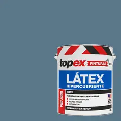 TOPEX - Pintura Látex Extracubriente Antihongos Mate 1 galón(es) Azul