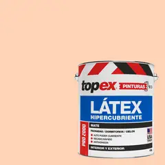 TOPEX - Pintura Látex Extracubriente Antihongos Mate 1 galón(es) Naranjo Damasco