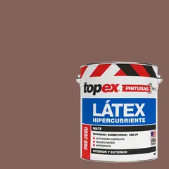 TOPEX - Pintura Látex Extracubriente Antihongos 1 galón(es) Mate Café