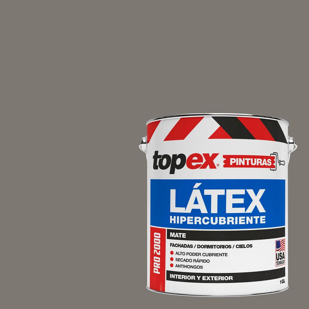 TOPEX - Pintura Látex Extracubriente Antihongos Mate 1 galón(es) Gris