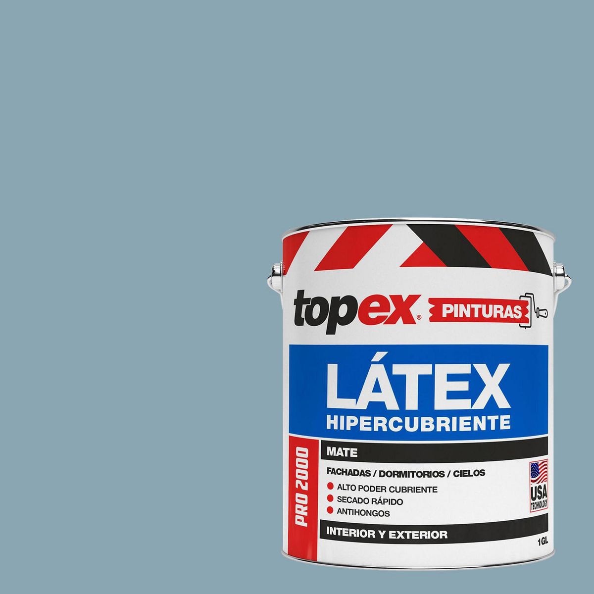 TOPEX - Pintura Látex Extracubriente Antihongos Galón 1 galón(es) Mate Celeste