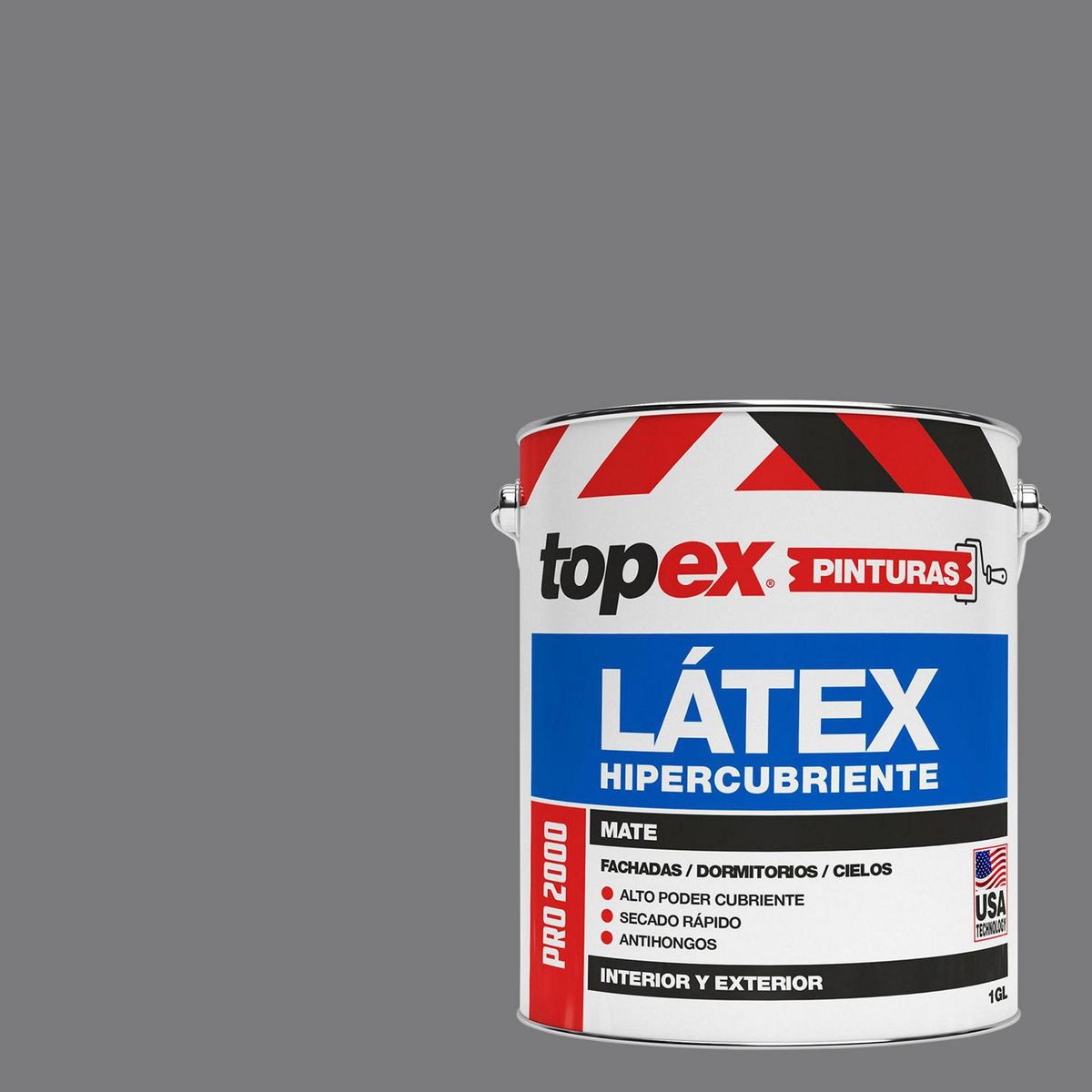 TOPEX - Pintura Látex Extracubriente Antihongos Mate 1 galón(es) Gris 