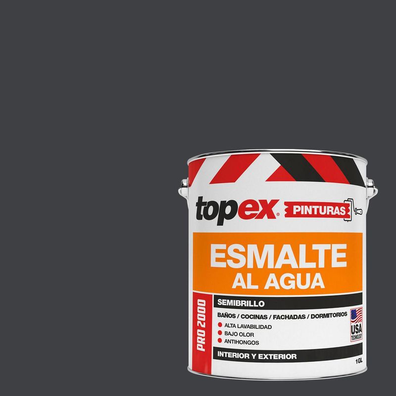 TOPEX - Esmalte al Agua Semibrillante 1 galón(es) Negro Negro