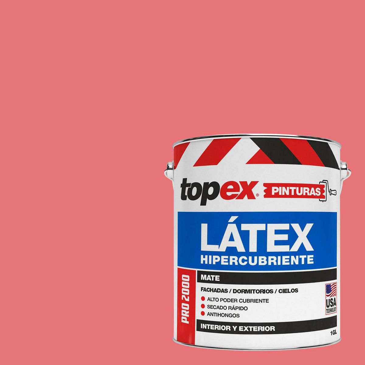 TOPEX - Pintura Látex Extracubriente Antihongos Mate 1 galón(es) Rosado 