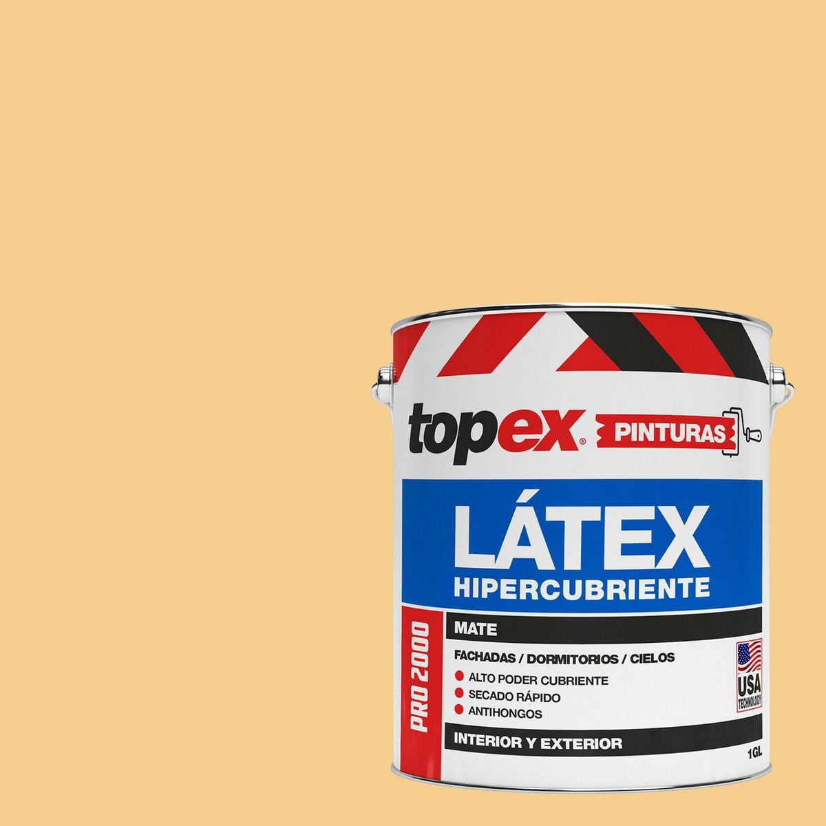 TOPEX - Pintura Látex Extracubriente Antihongos Mate 1 galón(es) Amarillo 