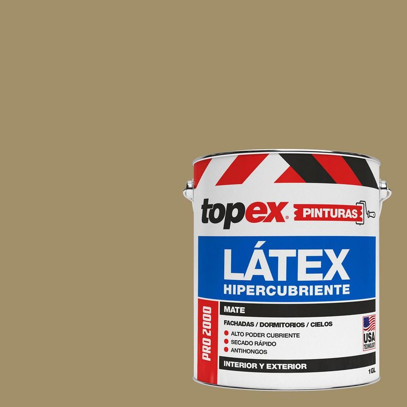 TOPEX - Pintura Látex Extracubriente Antihongos Mate 1 galón(es) Verde
