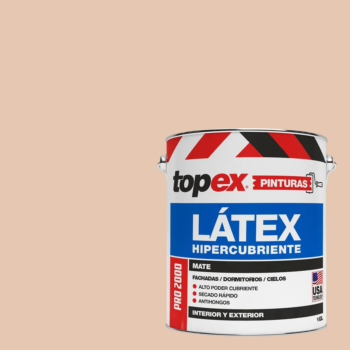 TOPEX - Pintura Látex Extracubriente Antihongos Mate 1 galón(es) Rosado 