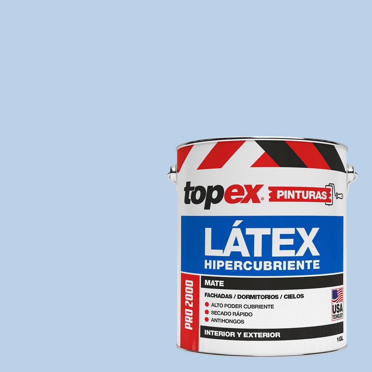 TOPEX - Pintura Látex Extracubriente Antihongos Mate 1 galón(es) Celeste 