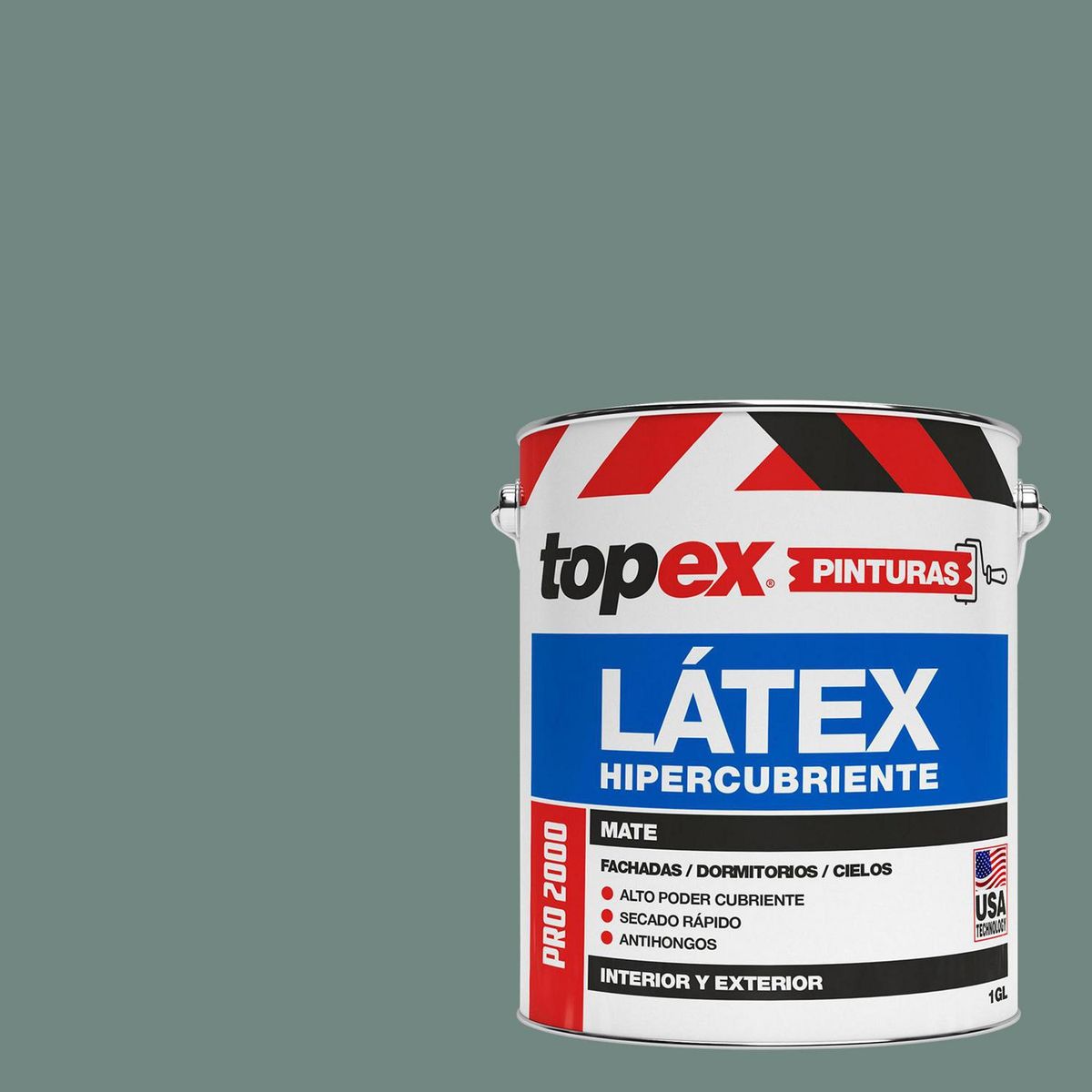 TOPEX - Pintura Látex Extracubriente Antihongos Mate 1 galón(es) Verde 