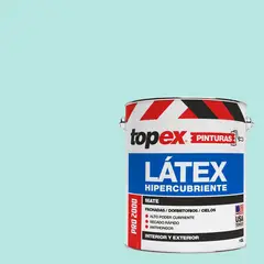 TOPEX - Pintura Látex Extracubriente Antihongos Mate 1 galón(es) Celeste