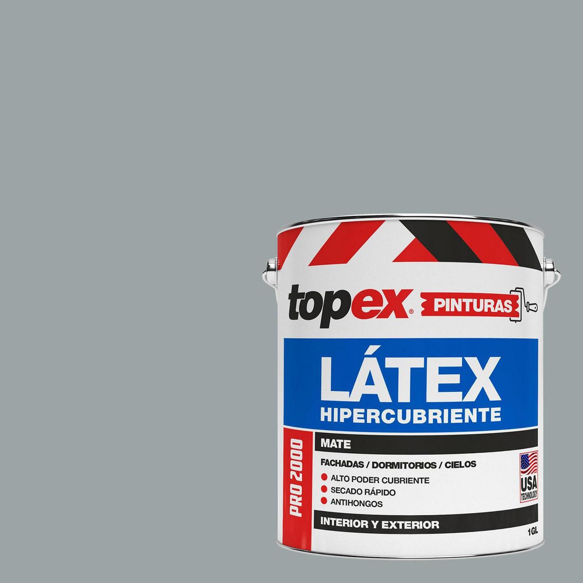 TOPEX - Pintura Látex Extracubriente Antihongos Mate 1 galón(es) Gris 