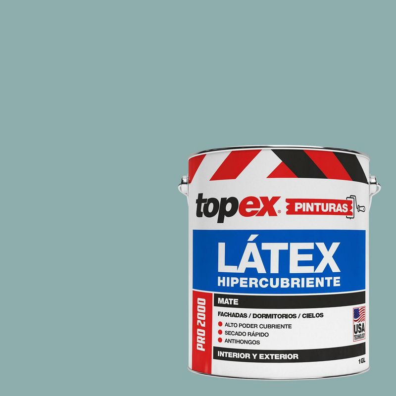 TOPEX - Pintura Látex Extracubriente Antihongos Mate 1 galón(es) Verde