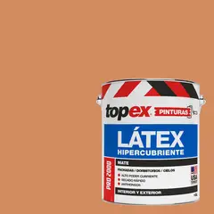 TOPEX - Pintura Látex Extracubriente Antihongos Mate 1 galón(es) Naranjo Damasco
