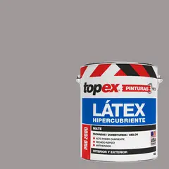 TOPEX - Pintura Látex Extracubriente Antihongos Mate 1 galón(es) Gris