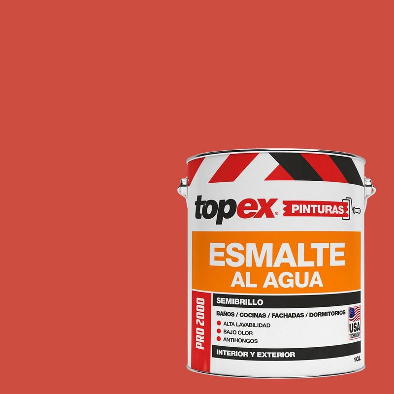 TOPEX - Esmalte al Agua Semibrillante 1 galón(es) Rojo