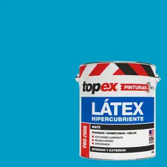 TOPEX - Pintura Látex Extracubriente Antihongos Mate 1 galón(es) Azul