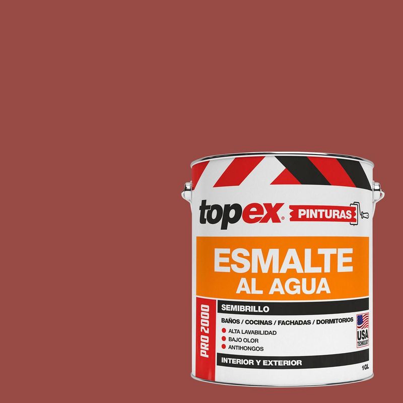 TOPEX - Esmalte al Agua Semibrillante 1 galón(es) Rojo