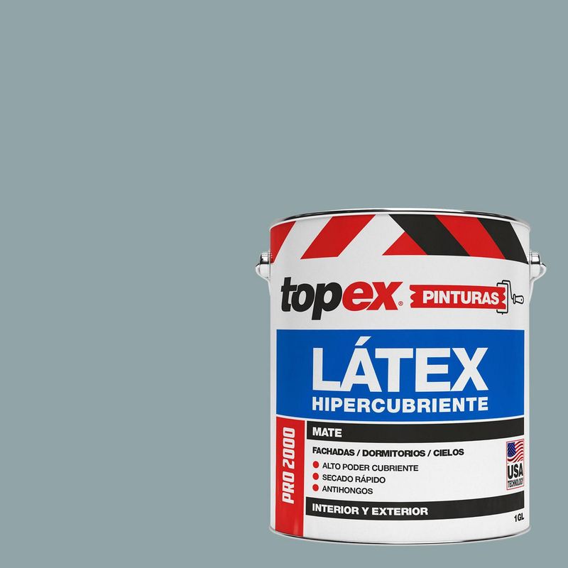 TOPEX - Pintura Látex Extracubriente Antihongos Mate 1 galón(es) Gris