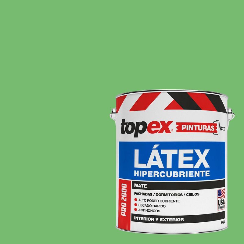 TOPEX - Pintura Látex Extracubriente Antihongos Mate 1 galón(es) Verde