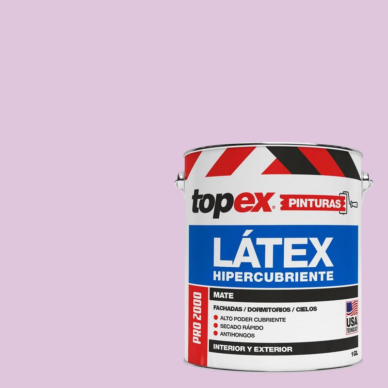 TOPEX - Pintura Látex Extracubriente Antihongos Mate 1 galón(es) Rosado