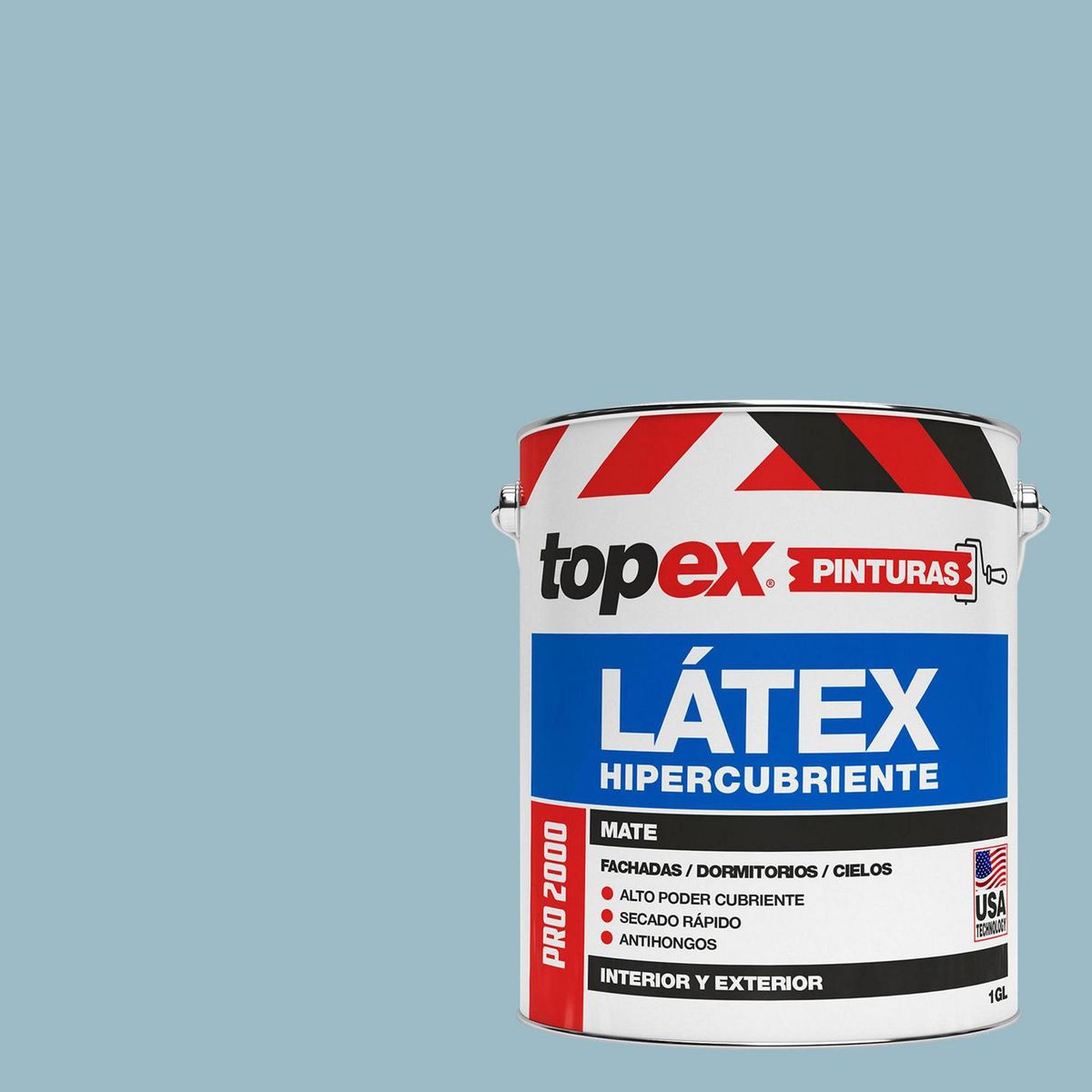 TOPEX - Pintura Látex Extracubriente Antihongos 1 galón(es) Mate Celeste