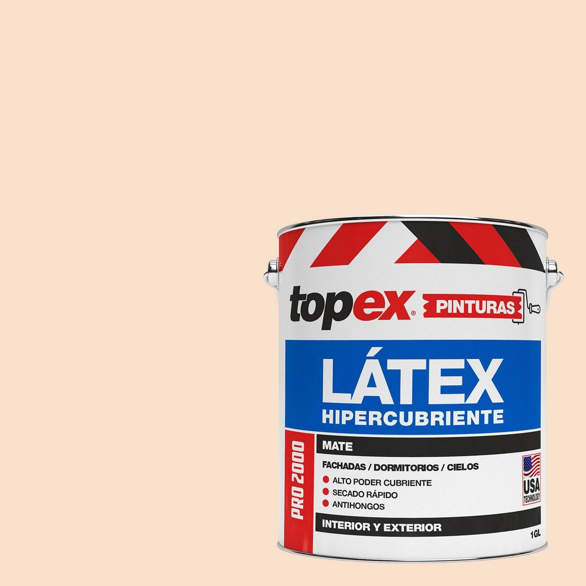 TOPEX - Pintura Látex Extracubriente Antihongos 1 galón(es) Mate Naranjo Damasco