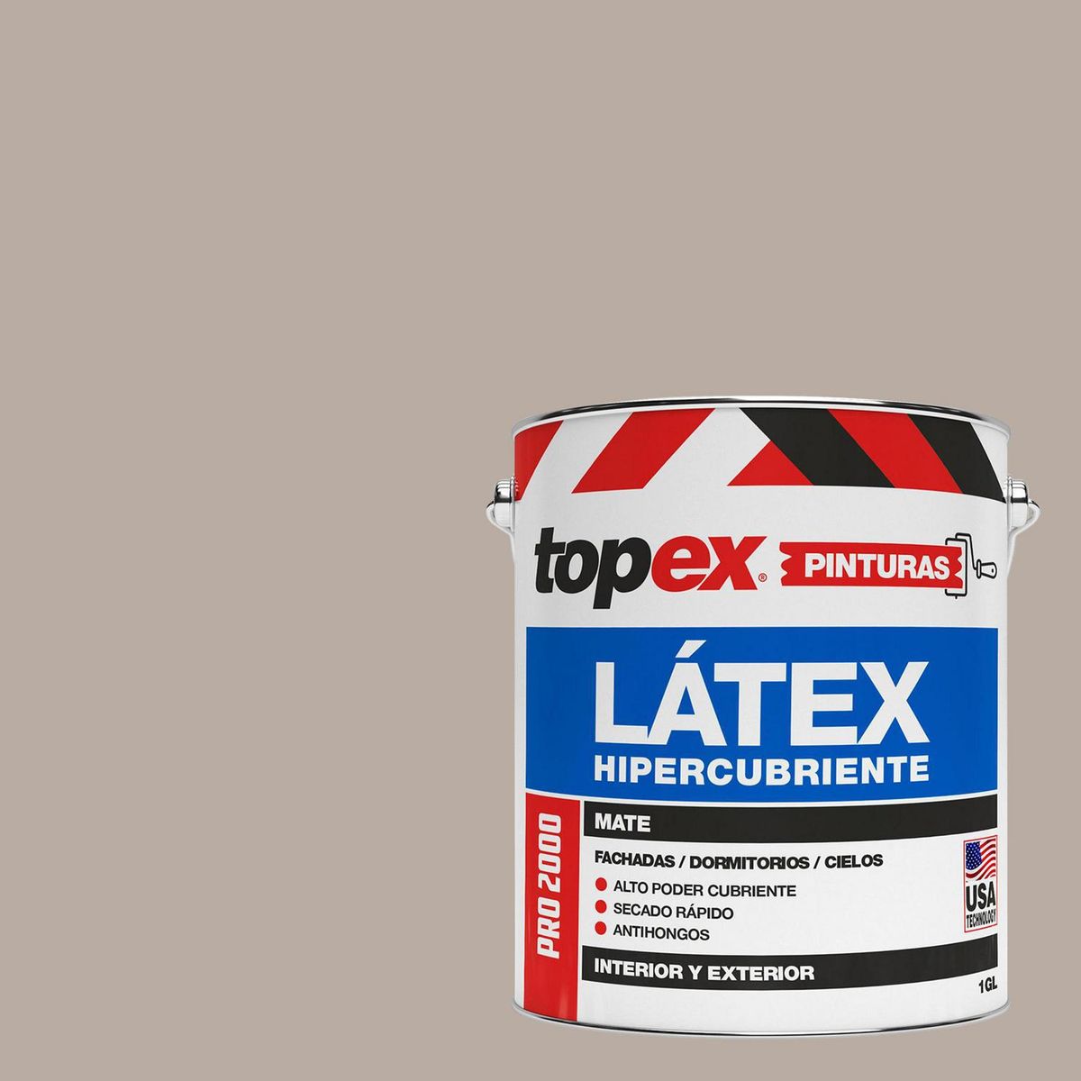 TOPEX - Pintura Látex Extracubriente Antihongos Mate 1 galón(es) Café 