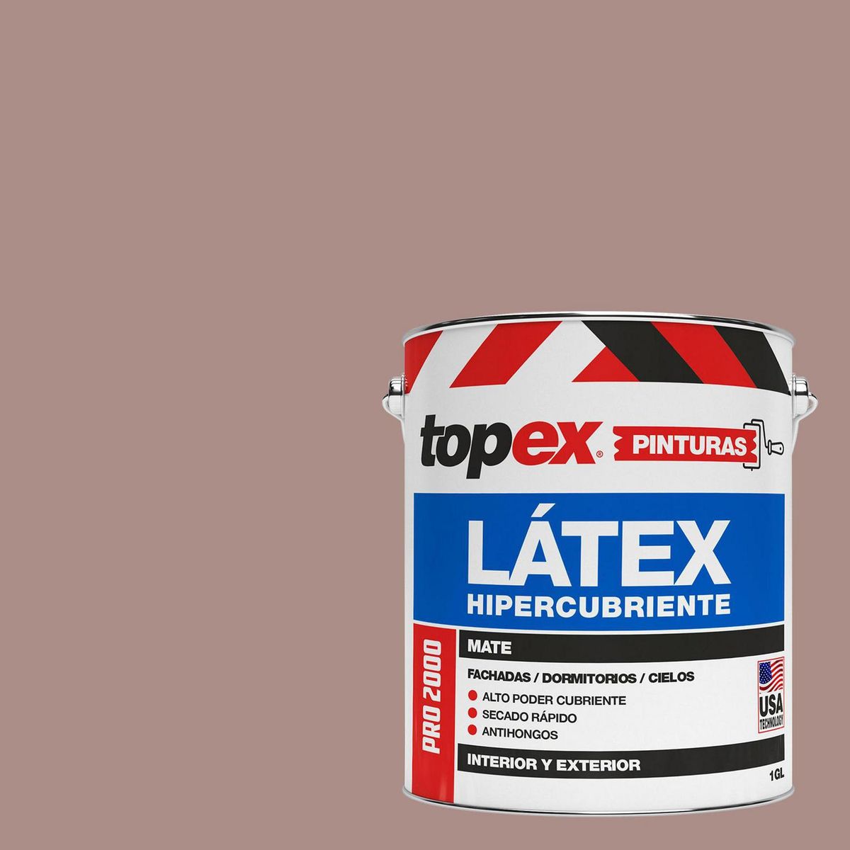 TOPEX - Pintura Látex Extracubriente Antihongos Mate 1 galón(es) Café 