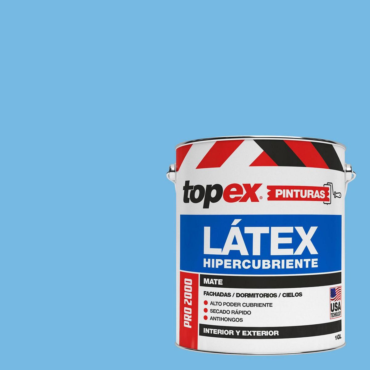 TOPEX - Pintura Látex Extracubriente Antihongos Mate 1 galón(es) Celeste 