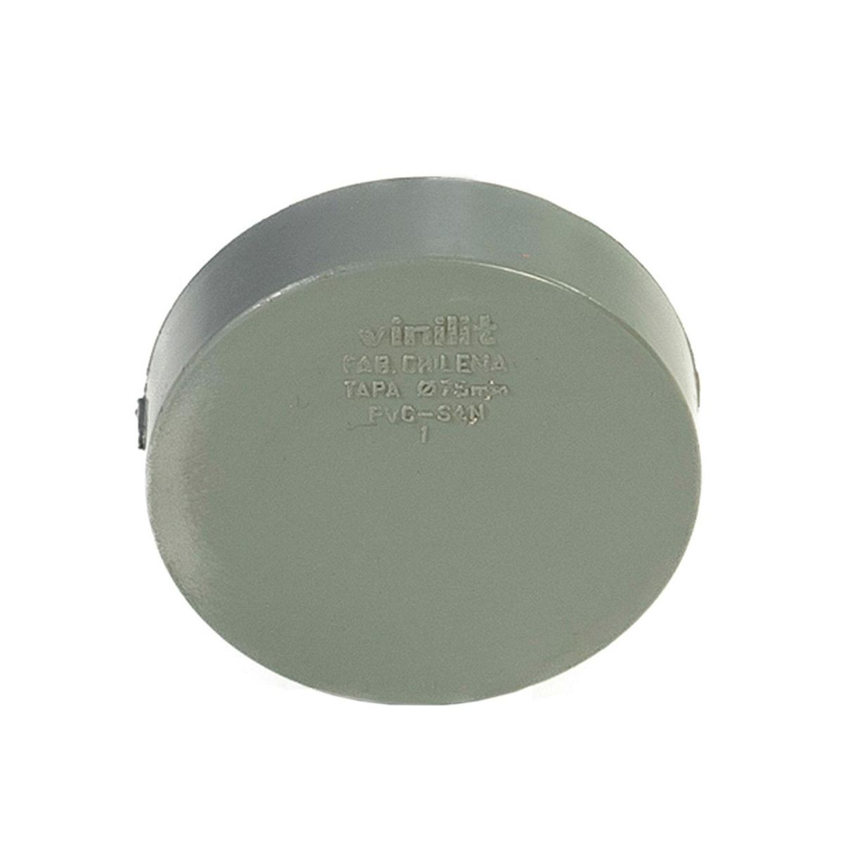 VINILIT - Tapa PVC-S Cementar 75mm Gris 1u