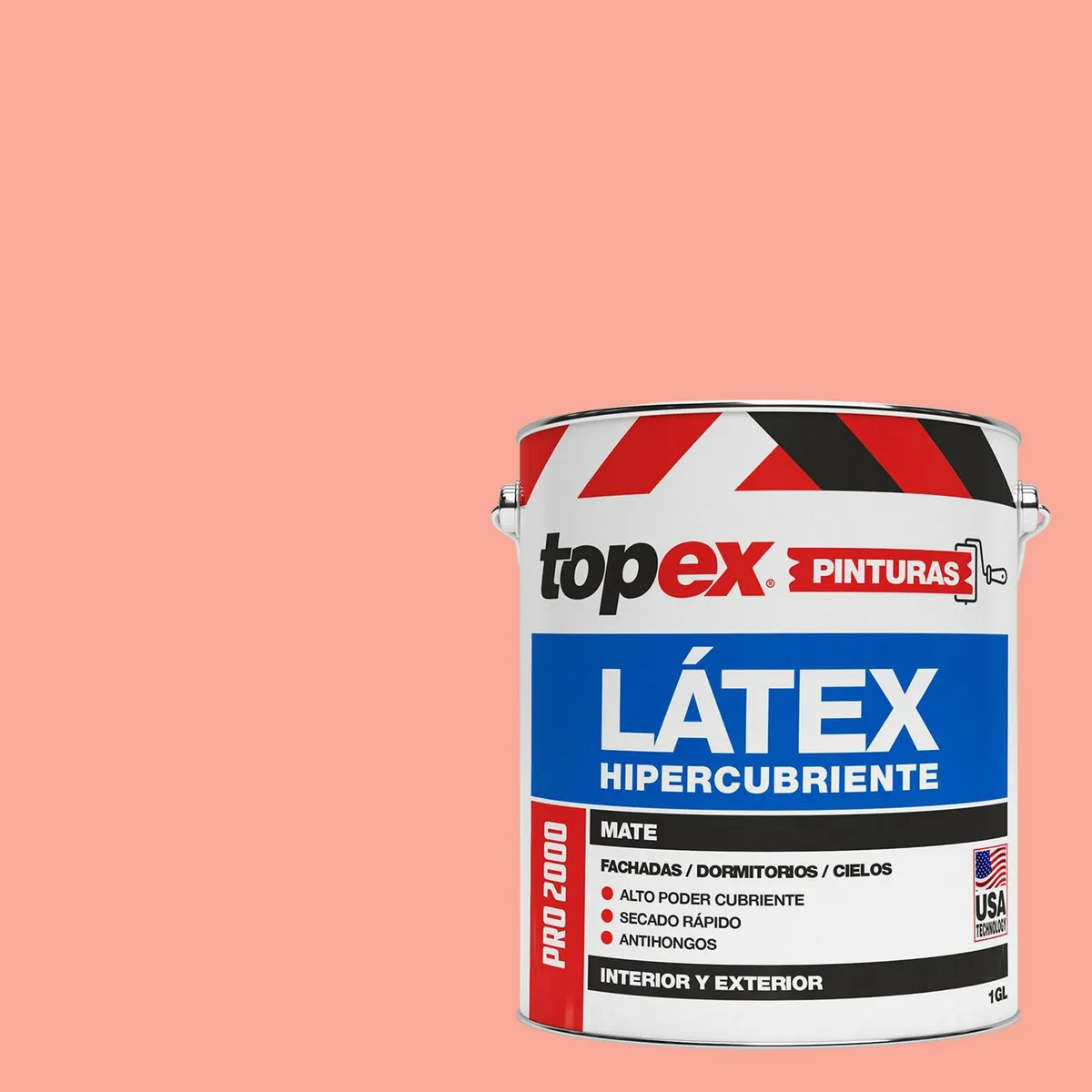 TOPEX - Pintura Látex Extracubriente Antihongos Mate 1 galón(es) Rosado 