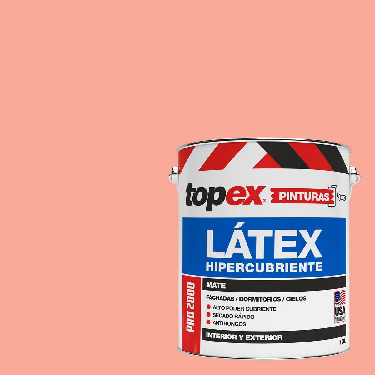 TOPEX - Pintura Látex Extracubriente Antihongos Mate 1 galón(es) Rosado 
