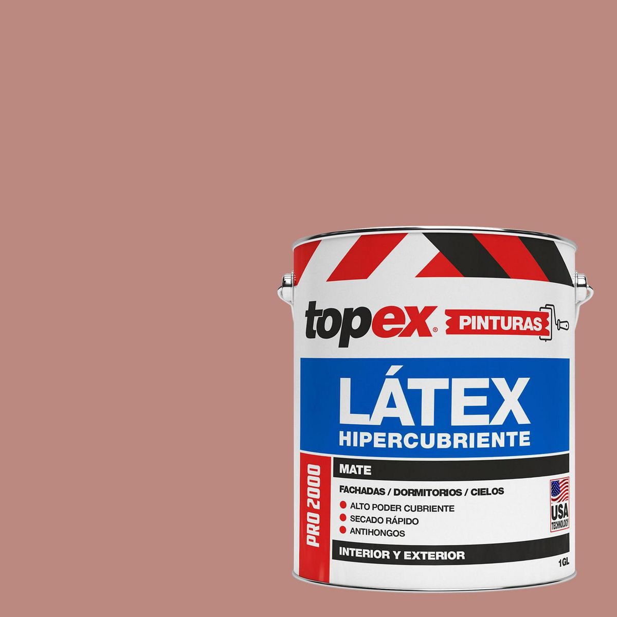TOPEX - Pintura Látex Extracubriente Antihongos Mate 1 galón(es) Rosado 