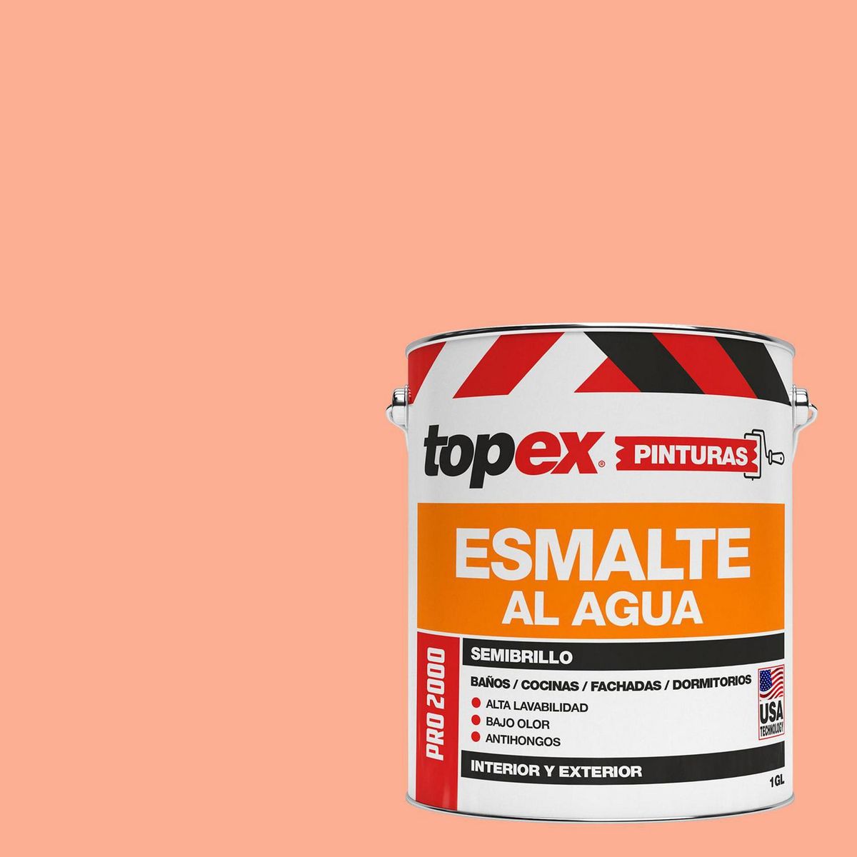 TOPEX - Esmalte al Agua 1 galón(es) Semibrillante Naranjo Damasco