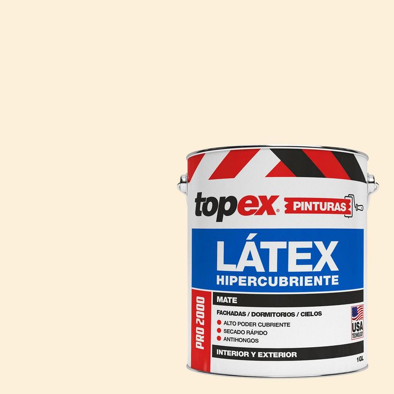 TOPEX - Pintura Látex Extracubriente Antihongos Mate 1 galón(es) Amarillo