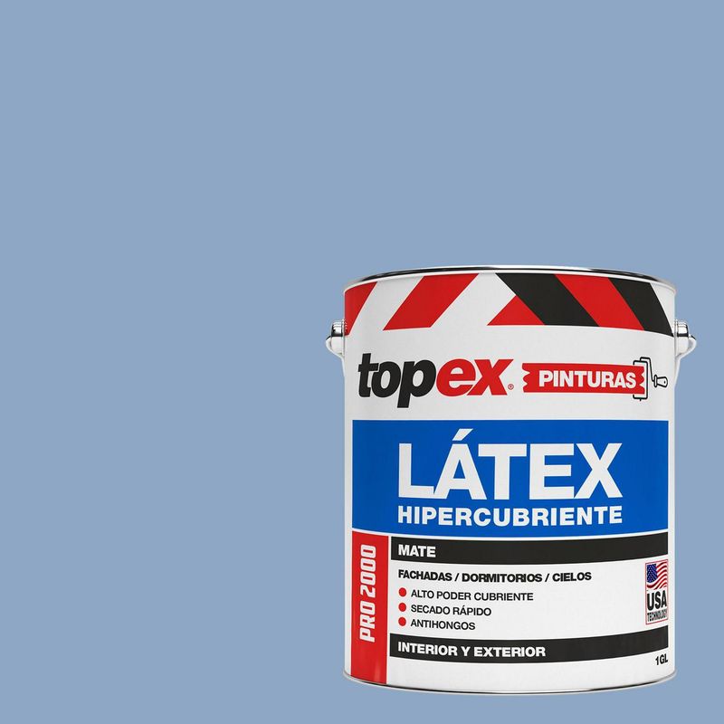 TOPEX - Pintura Látex Extracubriente Antihongos Mate 1 galón(es) Celeste