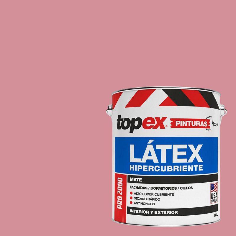 TOPEX - Pintura Látex Extracubriente Antihongos Mate 1 galón(es) Rosado