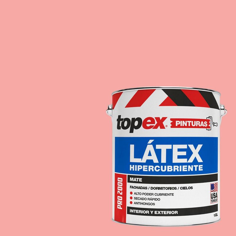 TOPEX - Pintura Látex Extracubriente Antihongos Mate 1 galón(es) Rosado