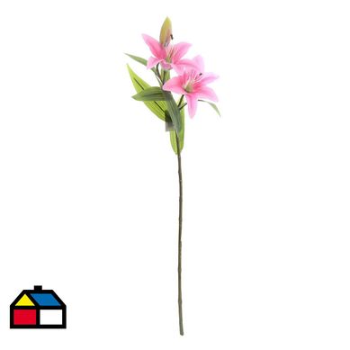 Vara Lilium artificial 2 flores fucsia 77cm