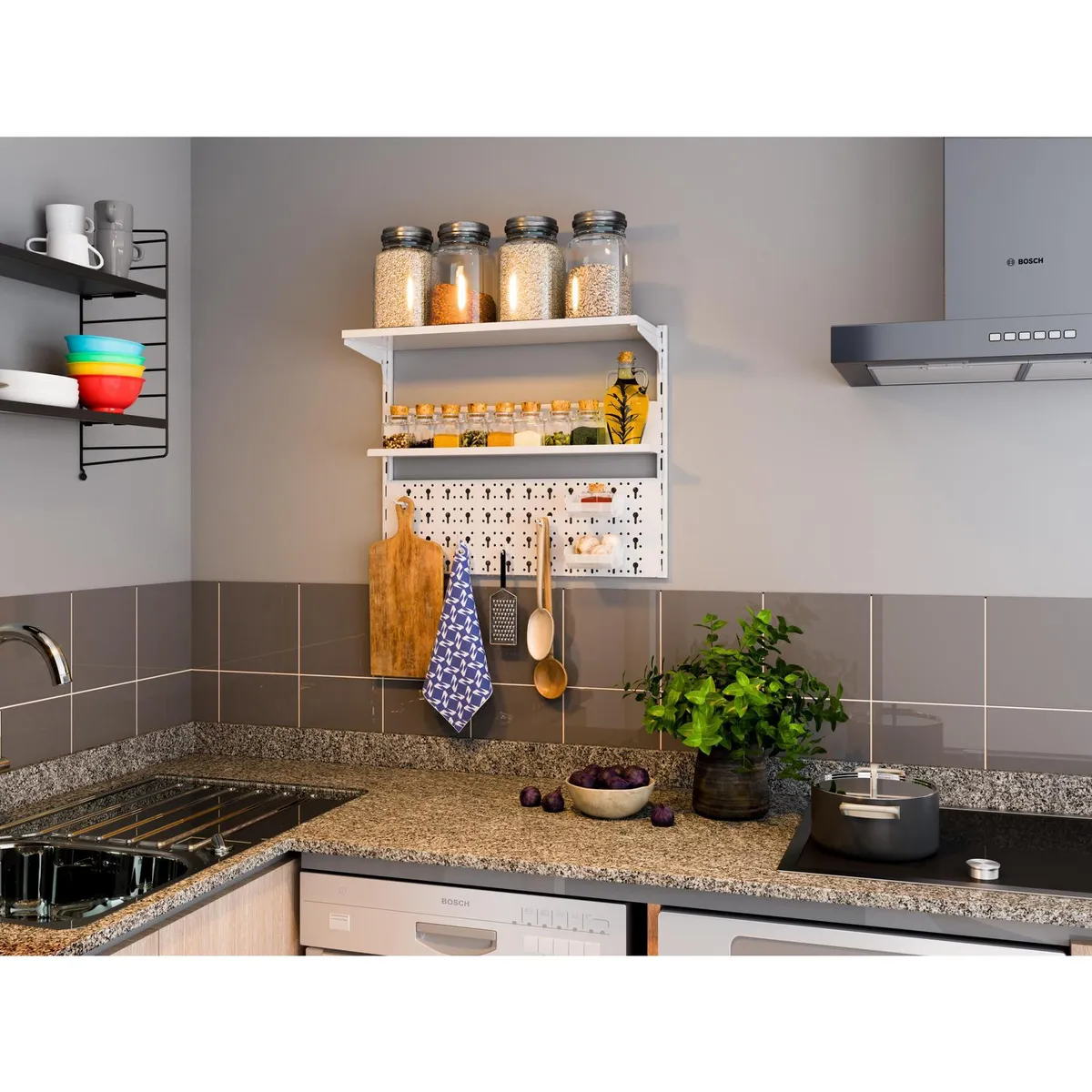 DUCASSE - Repisa Organiza Todo Acero 2 Nivel(es) 60x50x20 cm Blanco