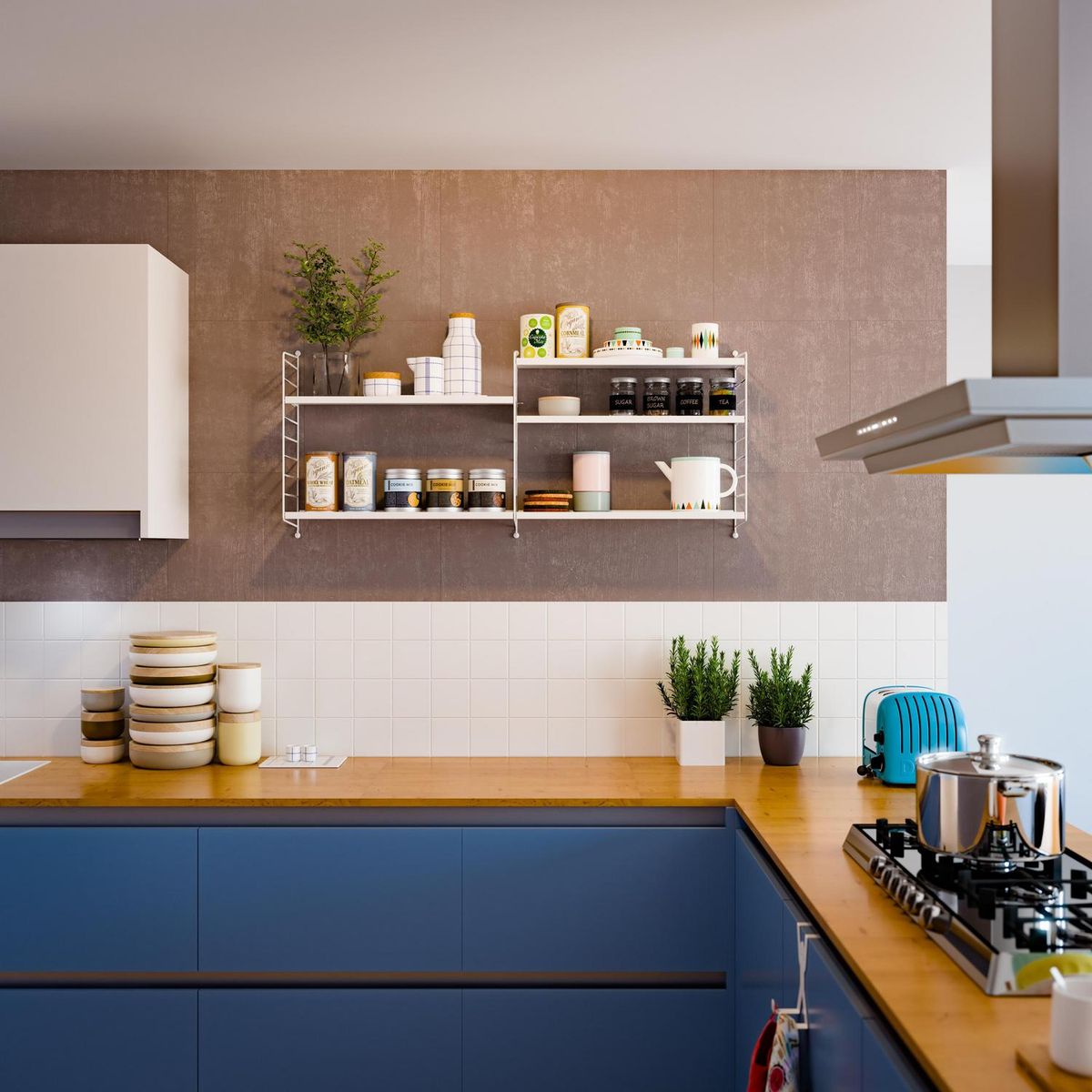 DUCASSE - Repisa Vintage Dúo Acero 5 Nivel(es) 120x50x20 cm Blanco