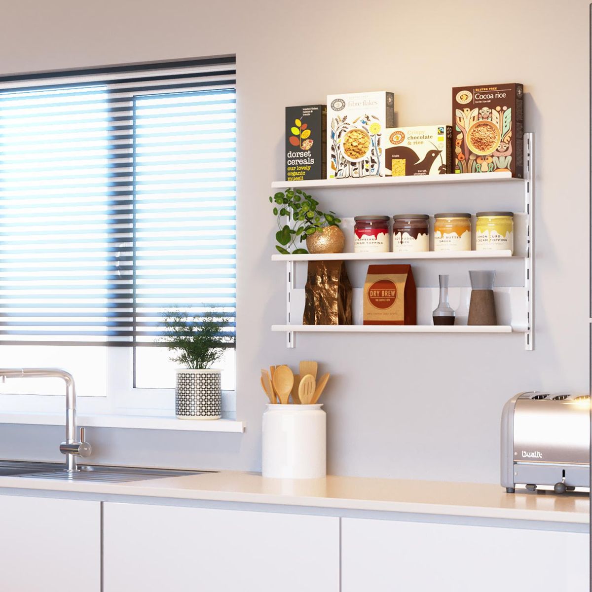 DUCASSE - Repisa Acero 3 Nivel(es) 60x50x10 cm Blanco