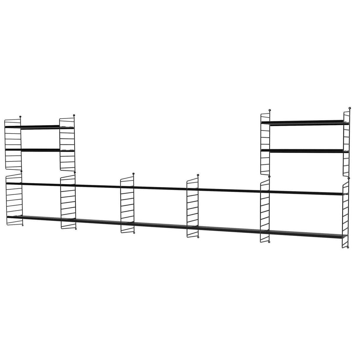 DUCASSE - Repisa Vintage Multi Acero 14 Nivel(es) 300x100x20 cm Negro