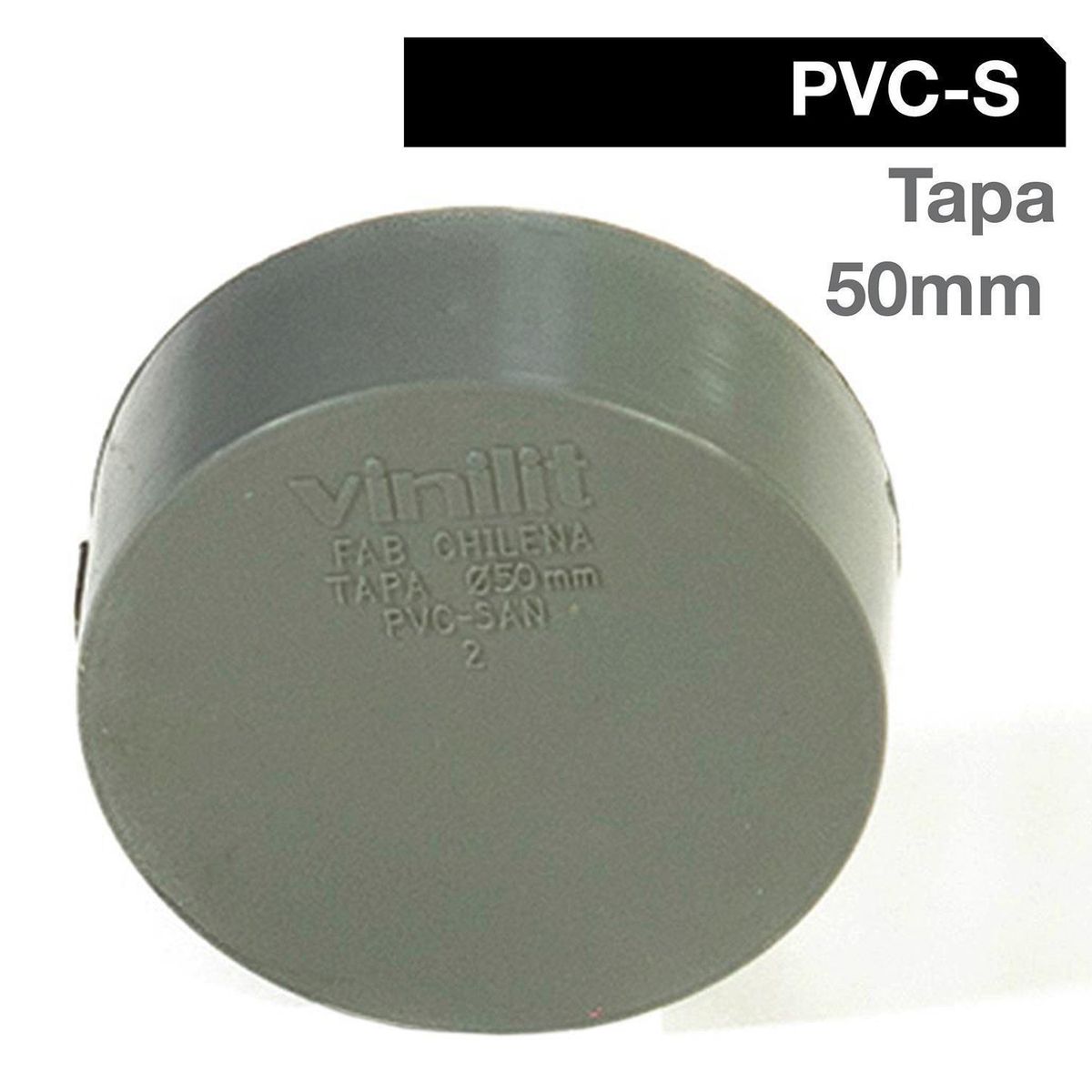 VINILIT - Tapa PVC-S Cementar 50mm Gris 1u